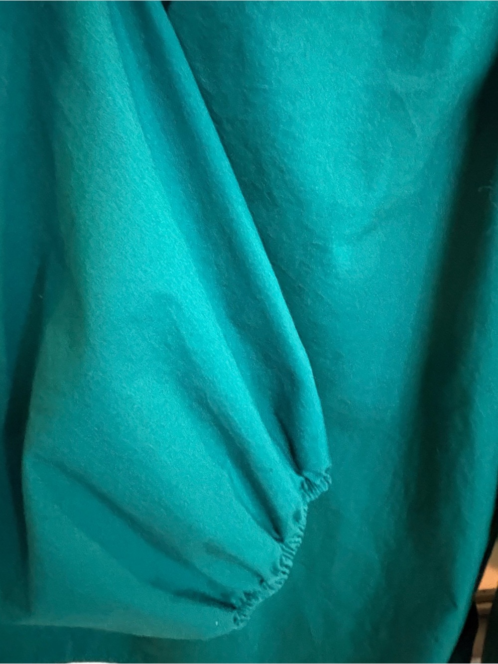 Worthington Deep Green Cotton Blend Balloon Sleeve Blouse - Picture 6 of 8
